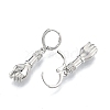 Brass Hand Palm Dangle Leverback Earrings for Women EJEW-N012-106P-3