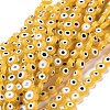 Handmade Evil Eye Lampwork Flat Round Bead Strands LAMP-L058-8mm-01-2