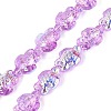 Electroplate Transparent Glass Beads Strands EGLA-N055-04A-07-1
