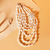 Plastic Imitation Pearl Multi-layer Necklaces & Dangle Earring Set FS-WG734E6-01-2