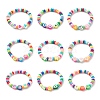 9Pcs 9 Style Handmade Polymer Clay Beaded Stretch Bracelets Set BJEW-JB08959-1