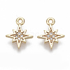 Brass Micro Pave Cubic Zirconia Charms KK-S348-498-NF-1