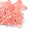Teardrop Cherry Quartz Glass Pendants G-Q435-11-1
