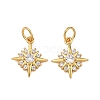Brass Micro Pave Clear Cubic Zirconia Charms KK-F941-40A-G-1