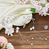 2Pcs 2 Styles Flower Crystal Rhinestone & Plastic Pearl Cuff Earrings EJEW-FH0001-13S-4