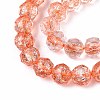 Crackle Transparent Glass Beads Strands GLAA-N063-8mm-06-3