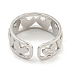 Tarnish Resistant 304 Stainless Steel Cuff Finger Ring Settings STAS-P365-30P-3