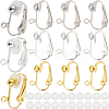 SOFPLATE 36Pcs 3 Colors Brass Clip-on Earring Findings KK-SP0001-07-1