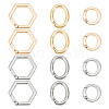 WADORN 12Pcs 6 Styles Alloy Spring Gate Rings FIND-WR0008-96-1