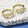 Brass Clear Cubic Zirconia Hoop Earrings EJEW-M047-26G-2