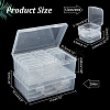 Rectangle PP Plastic Bead Organizer Storage Box with 12Pcs Small Plastic Hinged Lid Beads Containers CON-WH0088-32-2