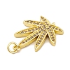 Rack Plating Brass Micro Pave Cubic Zirconia Pendants KK-K367-05G-02-2