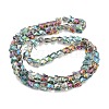 Half Plated Electroplate Transparent Glass Beads Strands EGLA-G037-11A-HP03-2