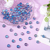 100Pcs 5 Styles Transparent Electroplated UV Plating Glass Beads GLAA-TA0003-19A-5