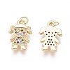 Golden Plated Brass Charms ZIRC-L087-023G-2