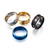 316L Stainless Steel Grooved Finger Ring Settings FIND-TA0001-13-5