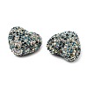 Sparkling Acrylic Heart Beads with Rhinestone Embellishment OACR-NH0001-02B-03-2