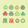 12Pcs 12 Styles Saint Patrick's Day Alloy Enamel Pendants ENAM-FS0001-66-7