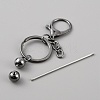 Iron Bar Beadable Keychain for Jewelry Making DIY Crafts KEYC-WH0034-32B-2