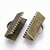 Brass Ribbon Crimp Ends KK-Q747-10E-AB-2