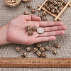 50Pcs Printed Natural Wooden Beads WOOD-TA0001-56-8