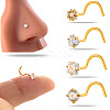 316L Surgical Stainless Steel Clear Cubic Zirconia Fishtail Nose Rings WG27769-02-1