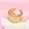 Star Pattern Hollow Brass Open Cuff Rings for Women RJEW-G343-06G-3