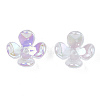 4-Petal Electroplate Acrylic Bead Caps PACR-T014-04-4