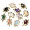 Natural Mixed stone Faceted Oval Connector Charms G-G181-06G-1