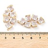 Brass Pave Clear Glass Connector Charms KK-Q811-03KCG-3