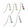 Glass Tulip Charms Bookmarks AJEW-JK00363-2