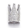 Brass Micro Pave Cubic Zirconia Slide Charms ZIRC-G147-33-NR-2