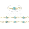 Brass & Natural Apatite Handmade Beaded Chain CHC-D029-15G-04-2