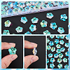80Pcs Transparent Faceted Glass Connector Charms GLAA-SP0001-88B-02-5