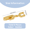 SUPERFINDINGS 6Pcs Brass Fold Over Clasps KK-FH0007-43A-2