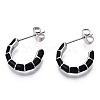 Enamel C-shape Stud Earrings EJEW-N052-05-01-3