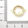 Brass Micro Pave Clear Cubic Zirconia Connector Charms KK-Z095-01G-02-3