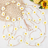 CRASPIRE 2Pcs Cloth Sunflower Hippie Headband Floral Crown OHAR-CP0001-16-4