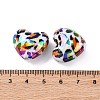 UV Plating Iridescent & Printed Opaque Acrylic Beads PACR-Q003-04B-3