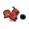 Dachshund in Heart Sweater Enamel Pins JEWB-Z049-03EB-01-3