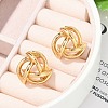 304 Stainless Steel Swirl Stud Earrings EJEW-M070-12G-5