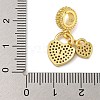 Rack Plating Brass Micro Pave Clear Cubic Zirconia European Dangle Charms KK-I718-21B-G-3