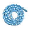 Opaque Solid Color Electroplate Glass Beads Strands EGLA-N013-P4mm-B10-2