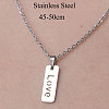 Non-Tarnish 201 Stainless Steel Hollow Word Love Pendant Necklace NJEW-OY001-26-3