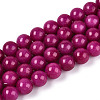 Dyed Natural Mashan Jade Round Beads Strands G-T139-8mm-67D-1