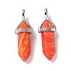 Synthetic Orange Red Malachite Pendants G-K329-02P-2