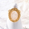 Oval Natural Quartz Crystal Finger Rings RJEW-M063-01G-12-4