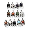 Mixed Stone Round Pendants G-K339-03AS-1