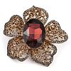 Zinc Alloy Siam Rhinestone Brooch JEWB-U011-03AS-04-1