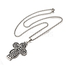 Viking 304 Stainless Steel Black Enamel Box Chain Trinity Knot Cross Pendant Necklaces for Men NJEW-S003-07P-3